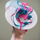 A saucer style hat I made for a photo-shoot. Accessor, and Design project by Rachel Warrillow - 03.27.2021