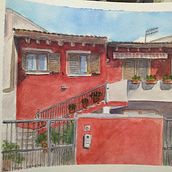 Facciata. Watercolor Painting project by Ilaria Frongia - 03.27.2021