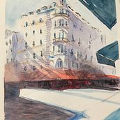My project in Architectural Sketching with Watercolor and Ink course. Architectural Illustration, and Watercolor Painting project by Monica Maestrelo - 03.27.2021