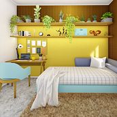 Quarto AMARELO. Un proyecto de 3D, Diseño 3D, Arquitectura, Arquitectura interior, Diseño de interiores y Visualización arquitectónica de Lucas Trindade - 25.03.2021
