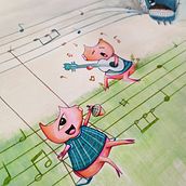  Introducción a la ilustración infantil : "Los tres cerditos y el lobo". @txiplitxaplailustracion . Un proyecto de Ilustración tradicional, Bellas Artes, Pintura, Dibujo a lápiz, Dibujo, Ilustración infantil, Narrativa y Pintura a la acuarela de Verónica García Revuelta - 15.03.2022