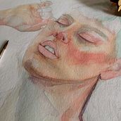 Mi Proyecto del curso: Retrato artístico en acuarela. Een project van  Portrettekening, Schilderij, Aquarelschilderen y  Beeldende kunst van Silvia T - 28.03.2021