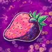Neon Glitter Strawberry . Drawing, and Artistic Drawing project by Hayley - 03.28.2021