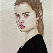 My project in Watercolor Portrait from a Photo course. Watercolor Painting project by Paulina Pérez - 03.28.2021