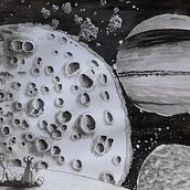 Galactic Landscape. Ink Illustration project by Coral Art - 04.02.2021