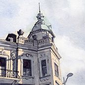 Mein Kursprojekt: Architektonische Zeichnung mit Aquarell und Tinte. Un progetto di Pittura ad acquerello, Architettura e Street Art di Hanspeter Stünzi - 29.03.2021
