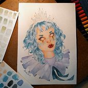 Dama de cera. Un proyecto de Creatividad, Ilustración tradicional, Pintura y Pintura a la acuarela de ana beatryz - 02.08.2020
