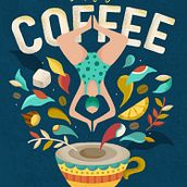 But first coffee. Graphic Design, Traditional illustration, and Digital Illustration project by Daniela Friedenthal - 03.29.2021