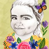 Mi Proyecto del curso: Retrato con lápiz, técnicas de color y Photoshop. Portrait Drawing, Traditional illustration, Watercolor Painting, and Photo Retouching project by Ana Pino - 03.29.2021