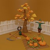 Seasons: [Otoño]. 3D, and Traditional illustration project by Daniel Felipe Castillo Gallo - 03.22.2021