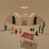 Desierto: [Arabia]. 3D, and Traditional illustration project by Daniel Felipe Castillo Gallo - 03.29.2021