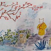 My project in Watercolor Illustration with Japanese Influence course. Un proyecto de Ilustración infantil y Pintura a la acuarela de Manasi Atreya - 30.03.2021