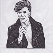 Young Bowie in Blackwork Tattoo Design course. Traditional illustration project by amburpee - 03.30.2021