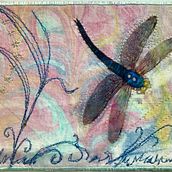 Dragonfly textile art. Un proyecto de Bordado, Tejido y Teñido Textil de Sandra - 30.03.2021