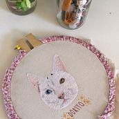 Retrato de mi mascota bordado a mano . Broderie de Azul Urbieta - 03.31.2021