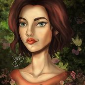 Retrato Fantasía 1. Artistic Drawing, Portrait Drawing, and Digital Drawing project by Lizbeth Escobedo - 03.30.2021