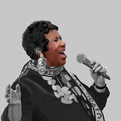 Aretha Franklin . Un progetto di Disegno, Disegno realistico, Illustrazione tradizionale e Pittura digitale di Mau Razo - 20.03.2021