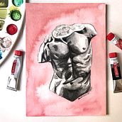 Escultura a gouache. Een project van Traditionele illustratie,  Illustratie met inkt, Naturalistische illustratie y Schilderen met gouache van Chloé F. S. - 22.05.2020