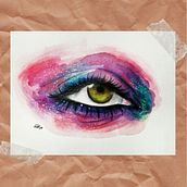 Ojo en acuarela y lápiz. Een project van Traditionele illustratie,  Illustratie met inkt y Aquarelschilderen van Chloé F. S. - 10.01.2021