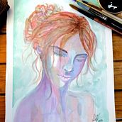 Mi Proyecto del curso: Retrato artístico en acuarela. Un proyecto de Pintura a la acuarela de Alicia Ramírez - 31.03.2021