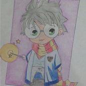Desenho do Harry Potter kawaii com pintura a mão. Creativit, and Pencil Drawing project by Allan Freitas - 03.31.2021