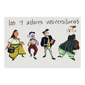 Mi Proyecto del curso: Los 4 actores universitarios. Een project van Animatie, Ontwerp van personages, Traditionele illustratie y Kinderillustratie van Joelí Zeña - 31.03.2021