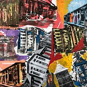Casitas Serigraph Collage . Architectural Illustration, Collage, and Screen Printing project by Maria - 04.01.2021