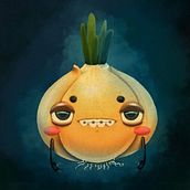 Depressive onion . design de caractere 3D & Ilustrație digitală de Daria Gilgur - 04.01.2021