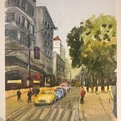 My project in Urban Landscapes in Watercolor course. Un projet de Aquarelle de Colin Burton - 01.04.2021