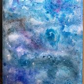 My galaxy, I wanted to be a simple background for slide presentations. Un proyecto de Pintura a la acuarela de Raquel Pereira - 01.04.2021