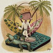 Muerte en Hawaii. Un progetto di Illustrazione digitale e Illustrazione infantile di Aron Morales - 02.02.2021