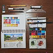 Mi Proyecto del curso: Cuaderno de viaje en acuarela. Paseo por la Casa de Campo, Madrid. Sketchbook project by mgpabm - 04.02.2021