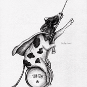 Super Cow, going up & down!. Un proyecto de Creatividad, Dibujo, Dibujo artístico e Ilustración con tinta de María Martinez Pardo - 02.04.2021
