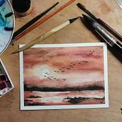 Natural scenery  . Projekt z dziedziny Ilustracja naturalist i czna użytkownika Daphne Buitendijk - 02.04.2021