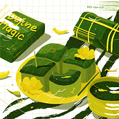 Banh chung Vietnam. Een project van Traditionele illustratie van Amy Phan - 02.04.2021