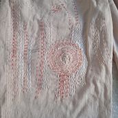 Reparacion de dos pantalones, uno en lino salpicado de tinta de color gris en un evento y el otro desgarrado.. Embroider project by Isilda Varela - 04.02.2021