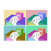 Sapito Home Office. Desenho digital, Ilustração tradicional, Ilustração digital e Ilustração infantil projeto de Dani B. - 02.04.2021