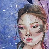 Meu projeto do curso: Retrato ilustrado em aquarela. Watercolor Painting project by Daniela Urias - 04.02.2021