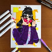 Meu projeto final do curso: Técnicas para colorir desenho mangá com marcadores. Comic, Drawing, and Manga project by Gio Blankenburg - 04.02.2021