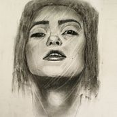 Mi Proyecto del curso: Retrato artístico al carboncillo: creando atmósferas. Portrait Drawing project by Analia Echeverria - 04.02.2021