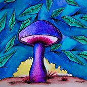 Magic Mushroom. Artistic Drawing, Digital Drawing, Digital Design, Digital Painting, and Watercolor Painting project by Luciana Lancaster - 04.02.2021