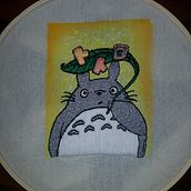 Projeto Totoro Ein Projekt aus dem Bereich Stickerei und Aquarellmalerei von angfz83 - 03.04.2021