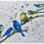 Watercolour Birds. Watercolor Painting project by Niketa Mukherjee - 04.03.2021