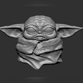 Busto Grogu con ZBrush. 3D, and 3D Modeling project by Patricia Moreno García - 04.03.2021