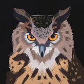 Owl. Ilustração digital projeto de Rebecca Paramio Nave - 01.04.2021