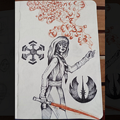 Female Jedi/Sith warrior . % Pavlina Laleva tarafından hazırlanan Geleneksel illüstras, Ve on projesi - 04.04.2021