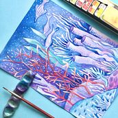 Acquerello negativo. Watercolor Painting project by Luisa Di Sarno - 04.04.2021