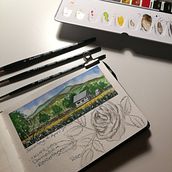 Mein Kursprojekt: Aquarellreiseheft, 4.4.21. Watercolor Painting project by Fabienne Koller - 04.04.2021