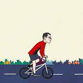 Andres on bicycle Gif. 2D Animation, and Digital Illustration project by Vanessa Duarte - 02.15.2020