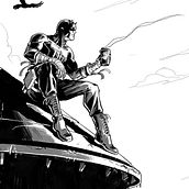 Daredevil - Water-tower black & white. Un projet de Illustration numérique de Stefano Pan - 05.03.2021